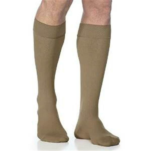 Sigvaris Midtown Microfiber 822CMLM32-S 20-30 mmHg Calf With Grip- Medium- Long - Tan-Khaki 822CMLM32/S